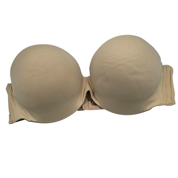 Ambrielle Womens Sz 36C Padded Strapless Push Up Bra Solid Beige - Picture 1 of 5